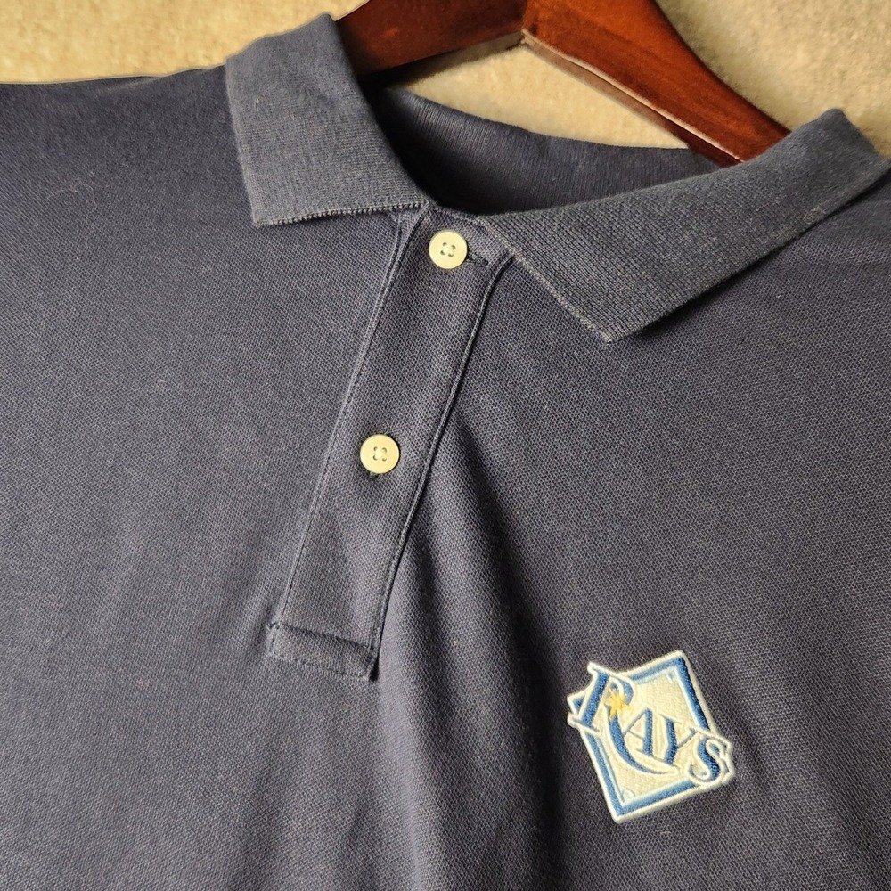 Vineyard Vines Polo Shirt Mens XL Navy Blue Tampa Bay Rays MLB Embroidered Pique